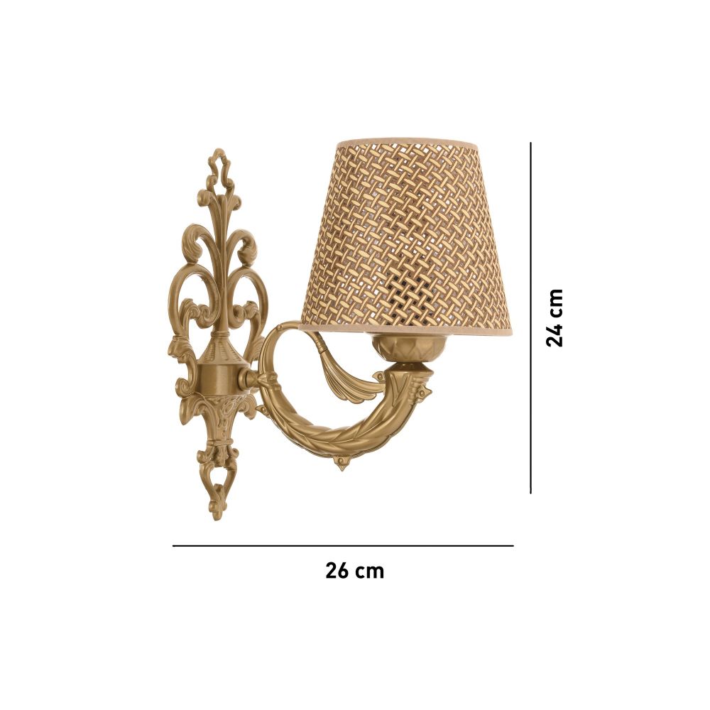 Lampa za zid Lily Hazeran - Prirodna, Zlatna slika 4