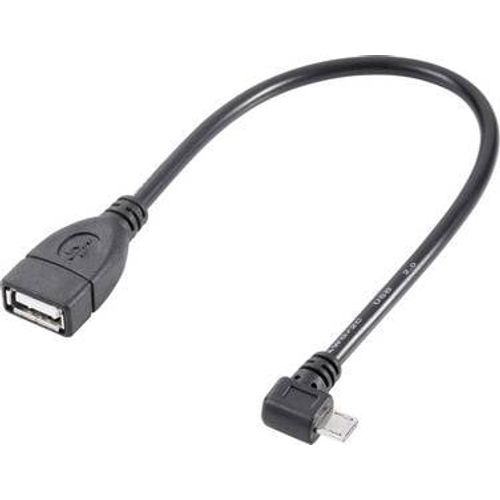 Renkforce USB kabel USB 2.0 USB-Micro-B utikač, USB-A utičnica 0.10 m crna s otg funkcijom, pozlaćeni kontakti RF-4080777 slika 4