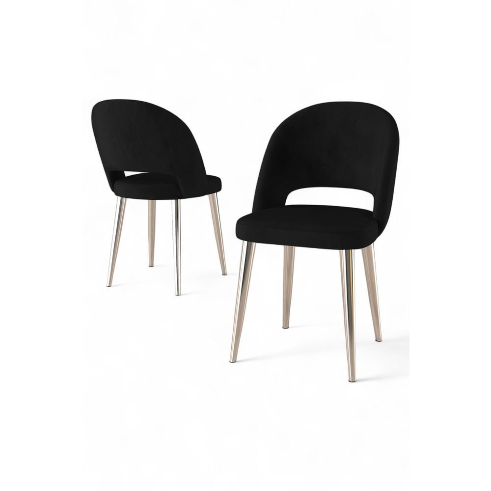 Set Stolica (6 Komada) Pane - Boje: Crna, Hrom Crna slika 2