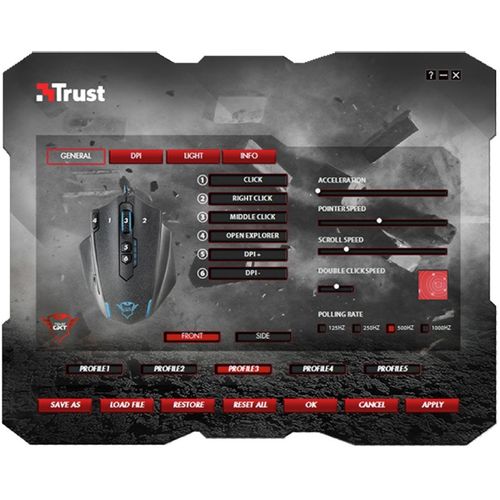 Trust Miš GXT155 Caldor, gaming, optički, žični, USB, crni (20411) slika 6