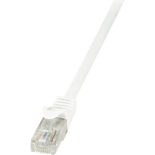 LogiLink CP2051U RJ45 mrežni kabel, Patch kabel cat 6 U/UTP 2.00 m bijela sa zaštitom za nosić 1 St. slika 1