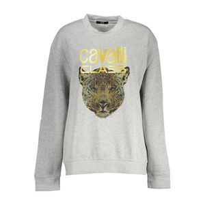 CAVALLI CLASS WOMEN'S GRAY ZIPLESS SWEATSHIRT