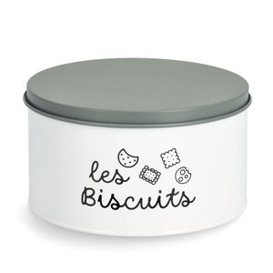 Zeller Staklenka za pohranu "Les Biscuits", 4100 ml, metal, bijelo/tamnozeleno, Ø 21 x 12 cm