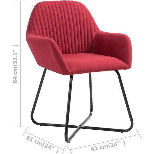 Blagovaonske stolice od tkanine 6 kom crvena boja vina slika 47