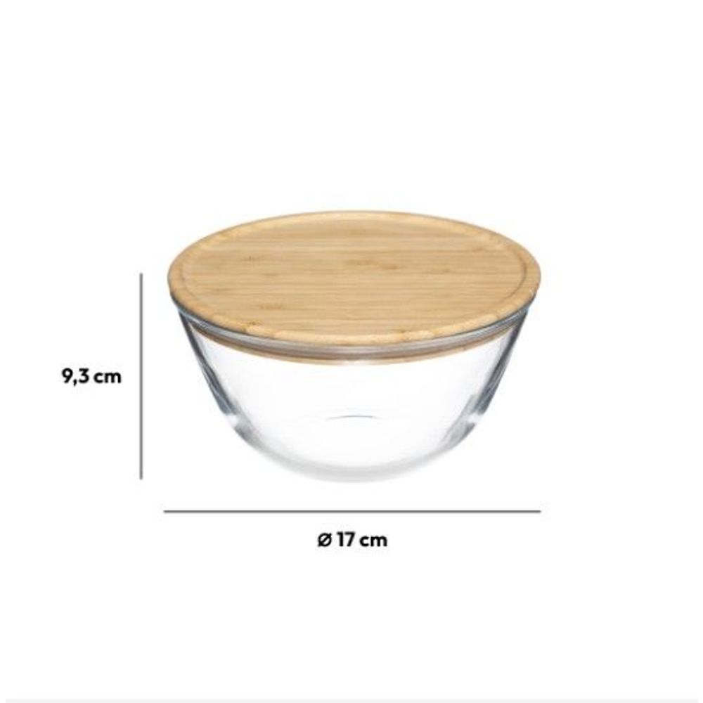 Five zdjela 1l sa poklopcem 17x9.3cm staklo/bambus slika 2