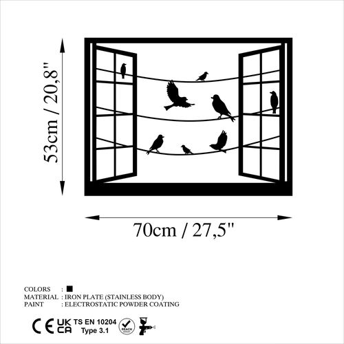 Wallity Metalna zidna dekoracija, Birds in Front Of The Window - 1 slika 6