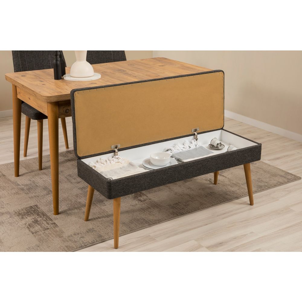 Vina 02 1053 - Set za Trpezariju od 5 Komada u Atlantic Pine i Antracit slika 3