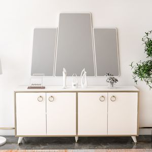 Forza Large - White White Decorative Chipboard Mirror