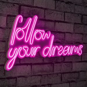 Follow Your Dreams - Pink Pink Decorative Plastic Led Lighting