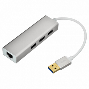 FAST ASIA USB 3.0 - HUB 3port + RJ45 (ž) siva