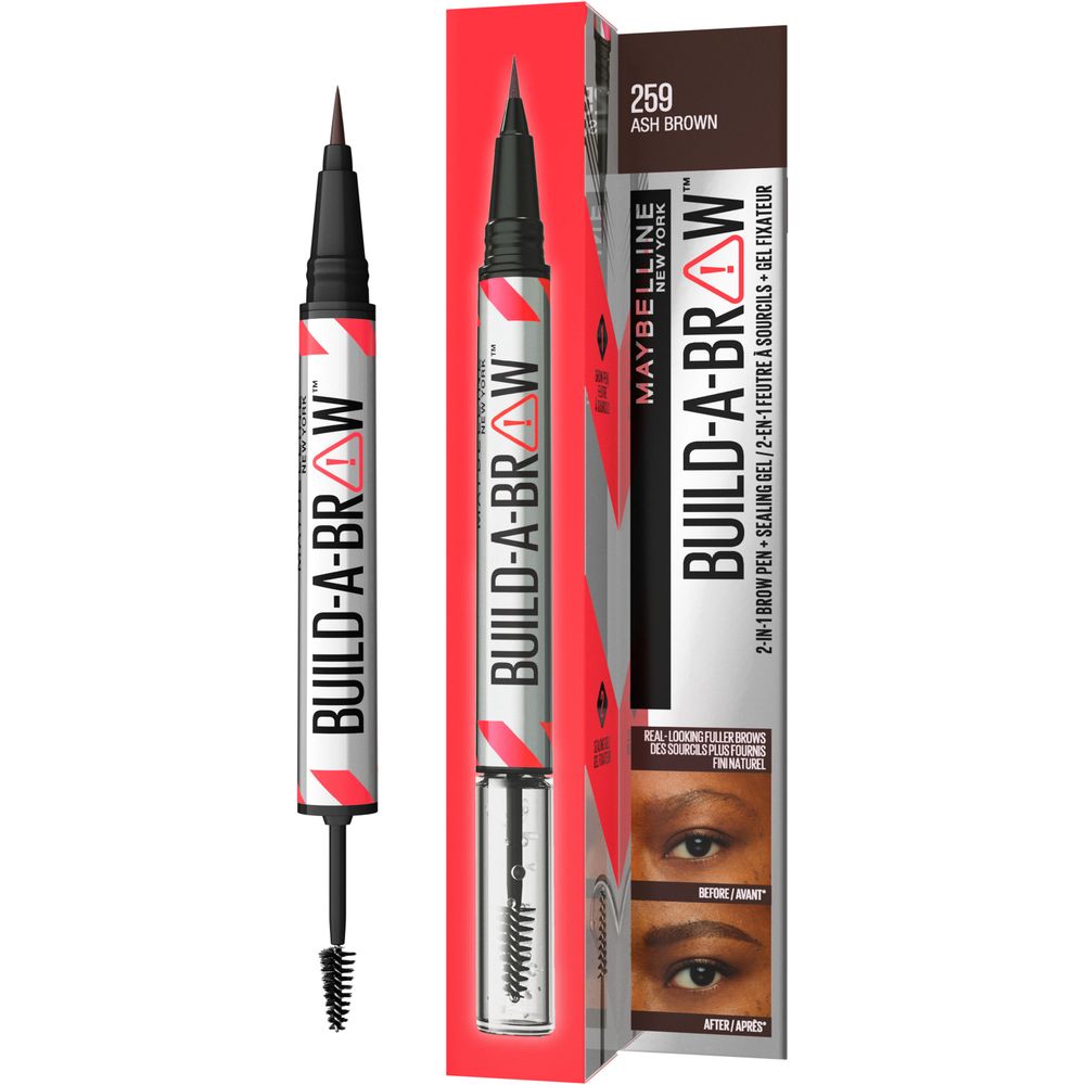 Maybelline New York Build-A-Brow 2 u 1 Olovka za obrve i gel za fiksiranje 259 Ash Brown slika 1