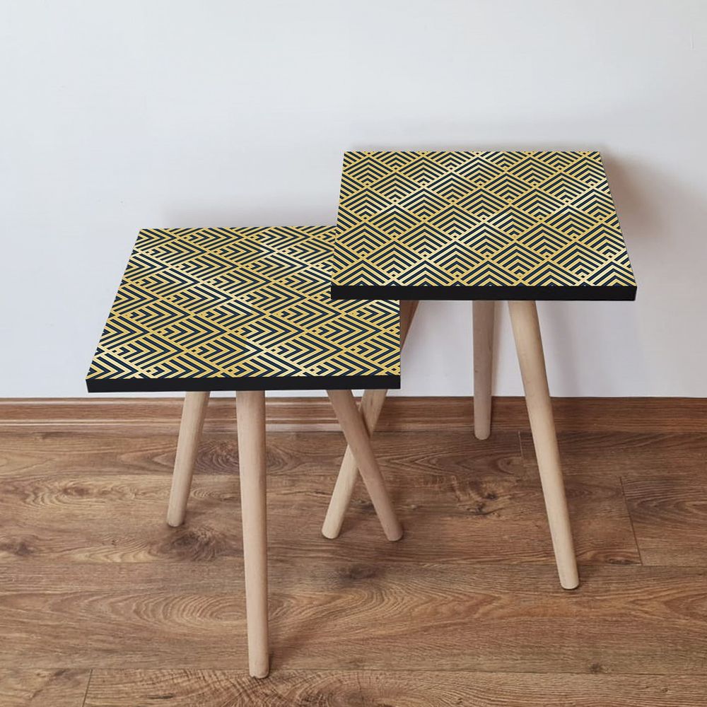 Nesting stolovi 2Shp324 - (2 komada) - boje: zlatna, siva slika 1
