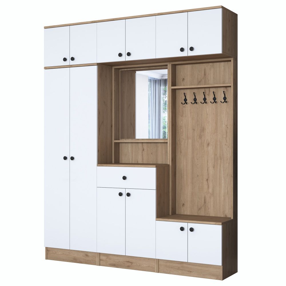 Hall stand EA108 - 2428, bijela i orah boja slika 9