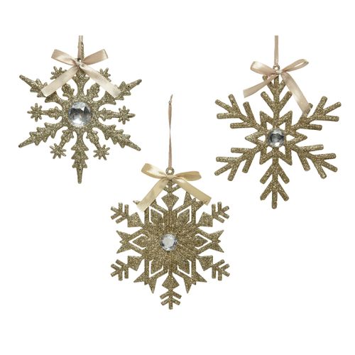 Novogodišnji ukras Hanging star 15cm 020906 - Champagne - KMG slika 1