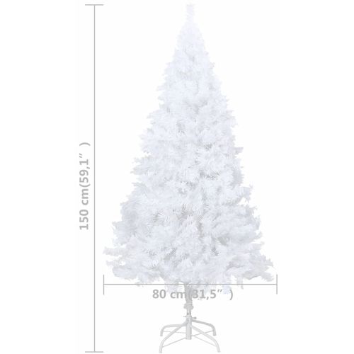 Umjetno božićno drvce s gustim granama bijelo 150 cm PVC slika 18