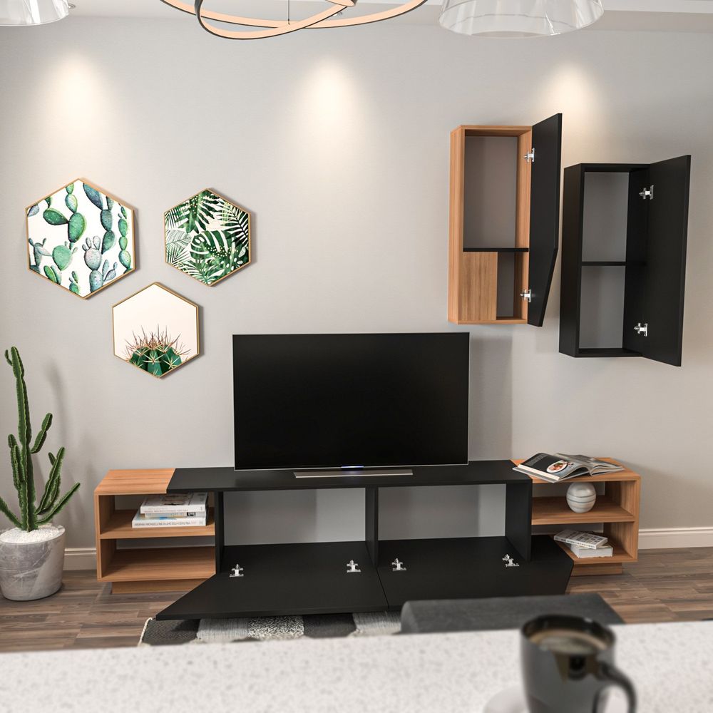 Teak TV Komoda Zebra - Crna, Teak Black slika 6