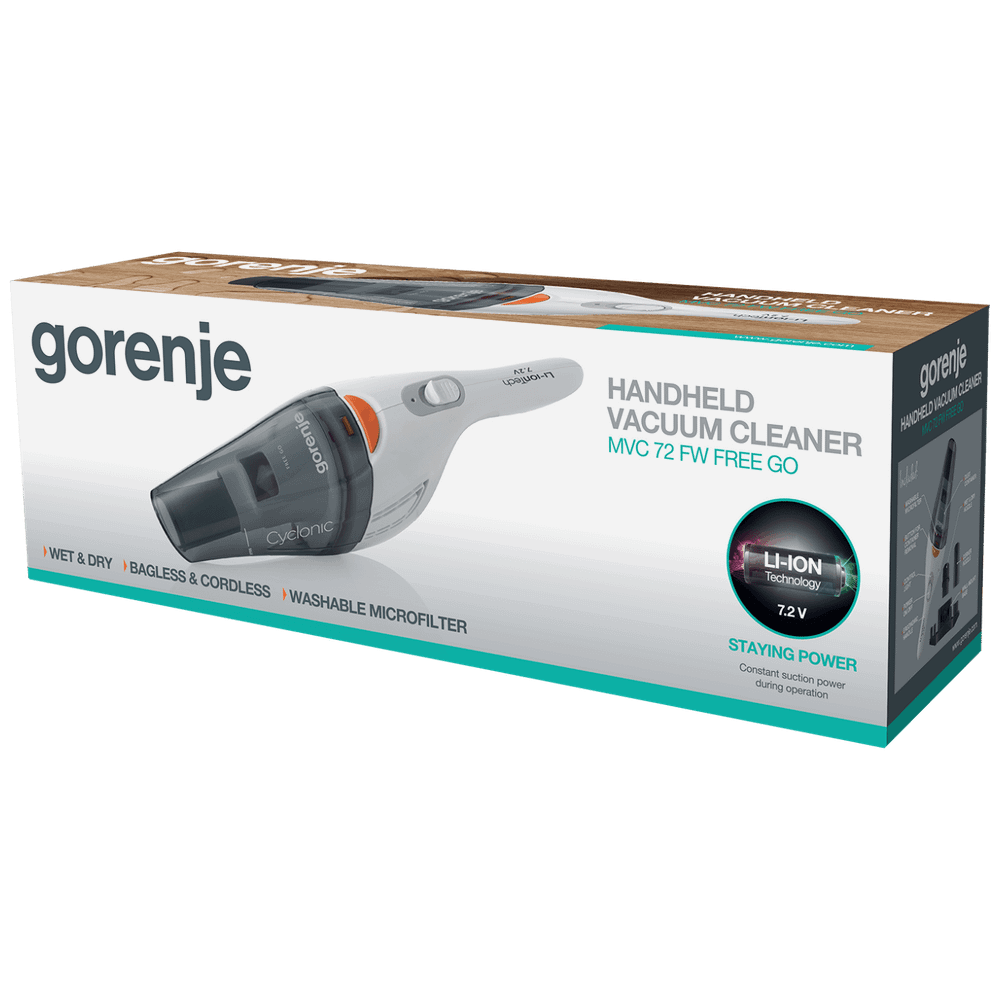 Gorenje Usisivač sa posudom za prašinu, ručni, Accu - MVC72FW slika 2