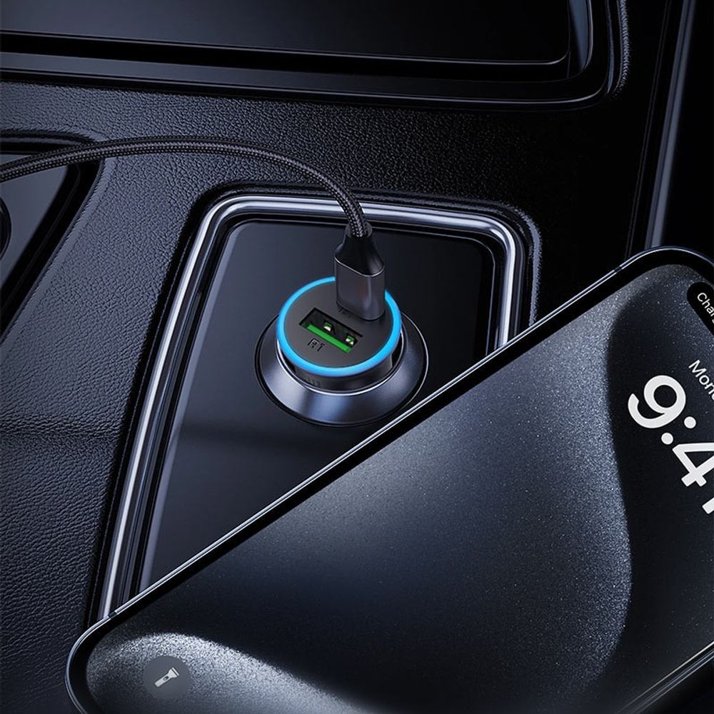 Auto punjač Acefast 65W 3.25A 1 X USB-A - 1 x USB-C sivi slika 6