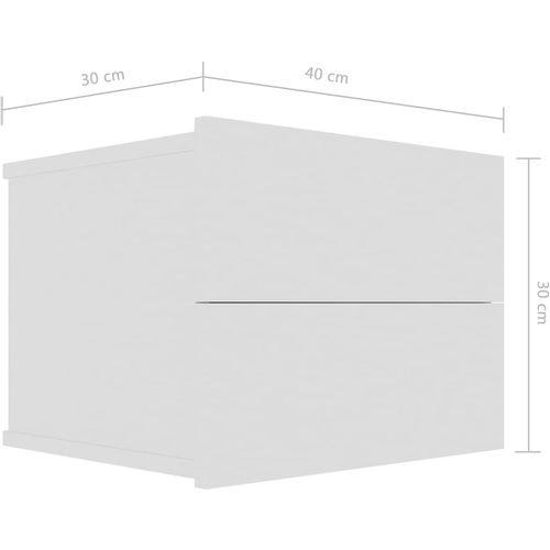 Noćni ormarić sjajni bijeli 40x30x30 cm od konstruiranog drva slika 7
