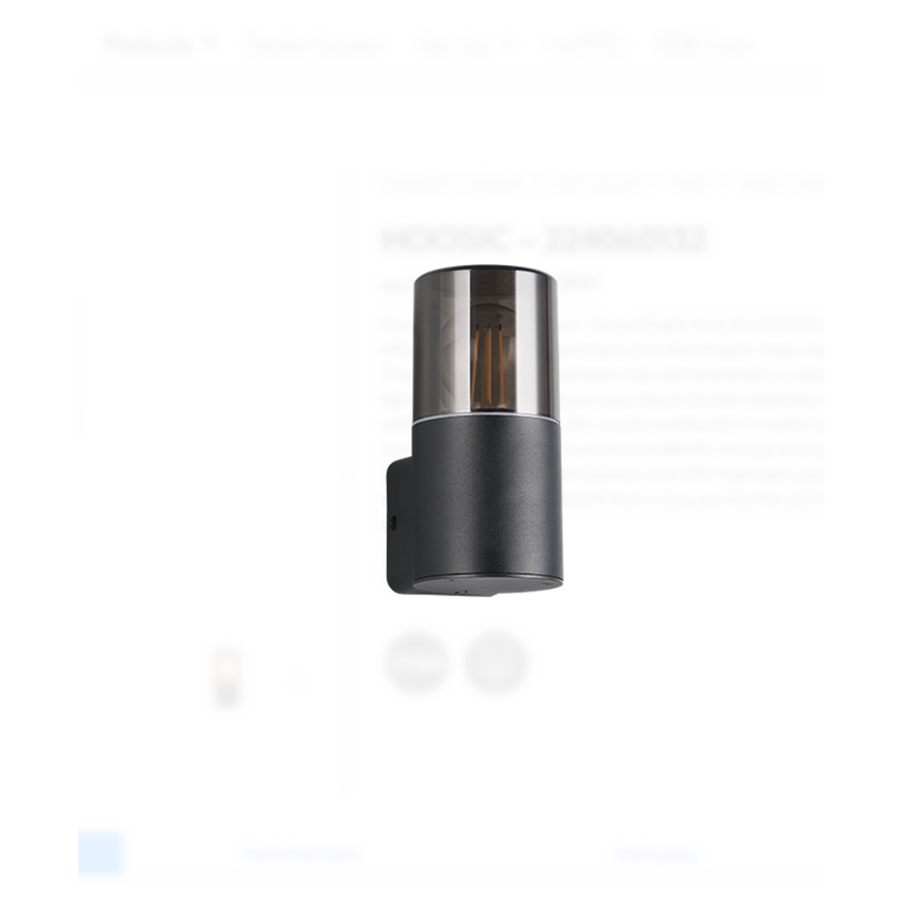 HOOSIC ZIDNA LAMPA BLACK,1XE27 slika 4