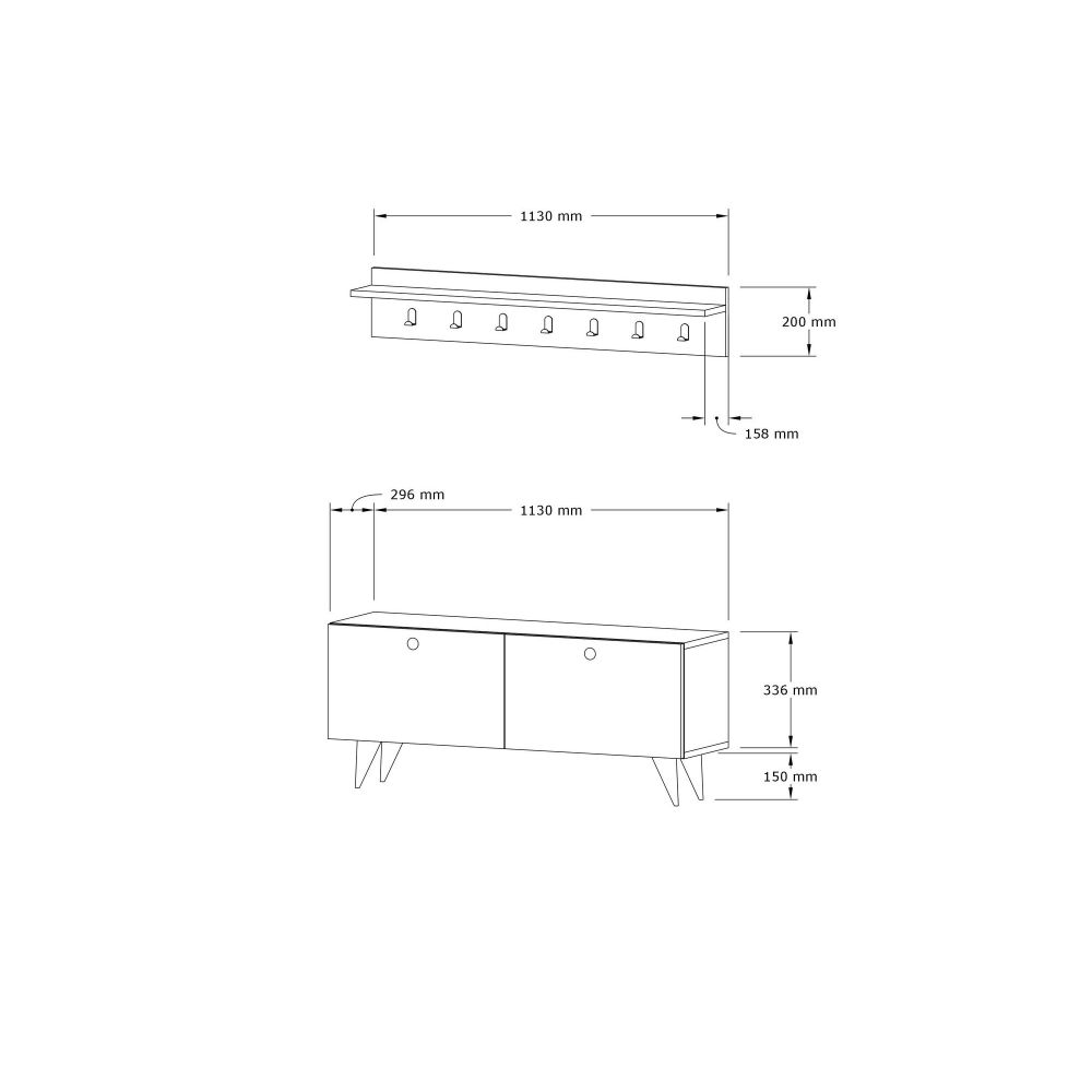 Rupa - Oak Oak Hall Stand slika 6