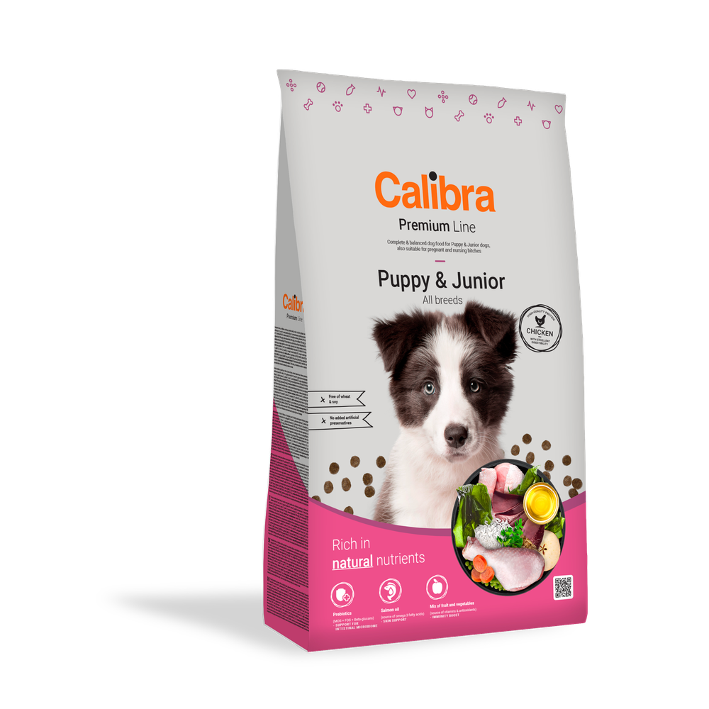 Calibra Dog Premium Line Puppy&Junior, potpuna hrana za štenad i mlade pse; također prikladna za skotne kuje i kuje u laktaciji, 3 kg slika 1