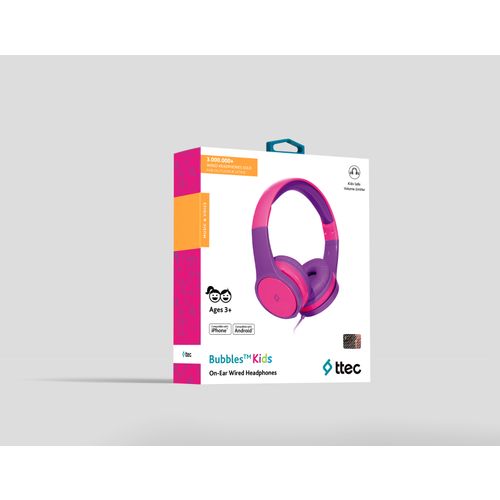 Dječje Slušalice - HeadPhones + Microphone - Purple/Pink - Bubbles  Kids slika 3