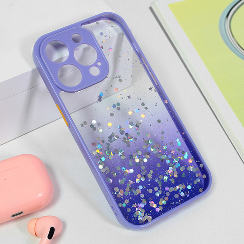 Maska Frame Glitter za iPhone 15 Pro 6.1 ljubicasta slika 1