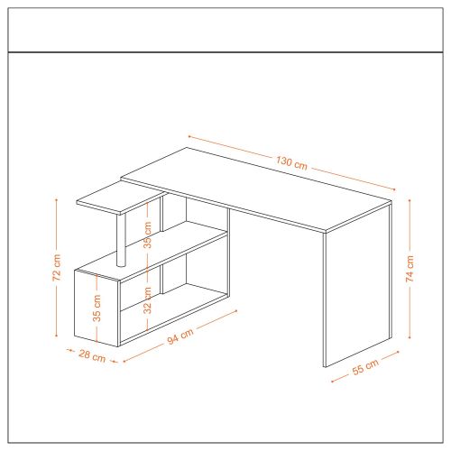 Gelincik - White White Study Desk slika 5