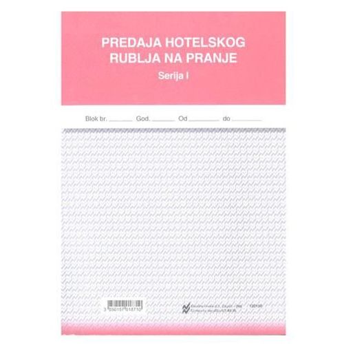 XII-35 PREDAJA HOTELSKOG RUBLJA NA PRANJE; Blok 3 x 50 listova, 14,8 x 21 cm slika 2