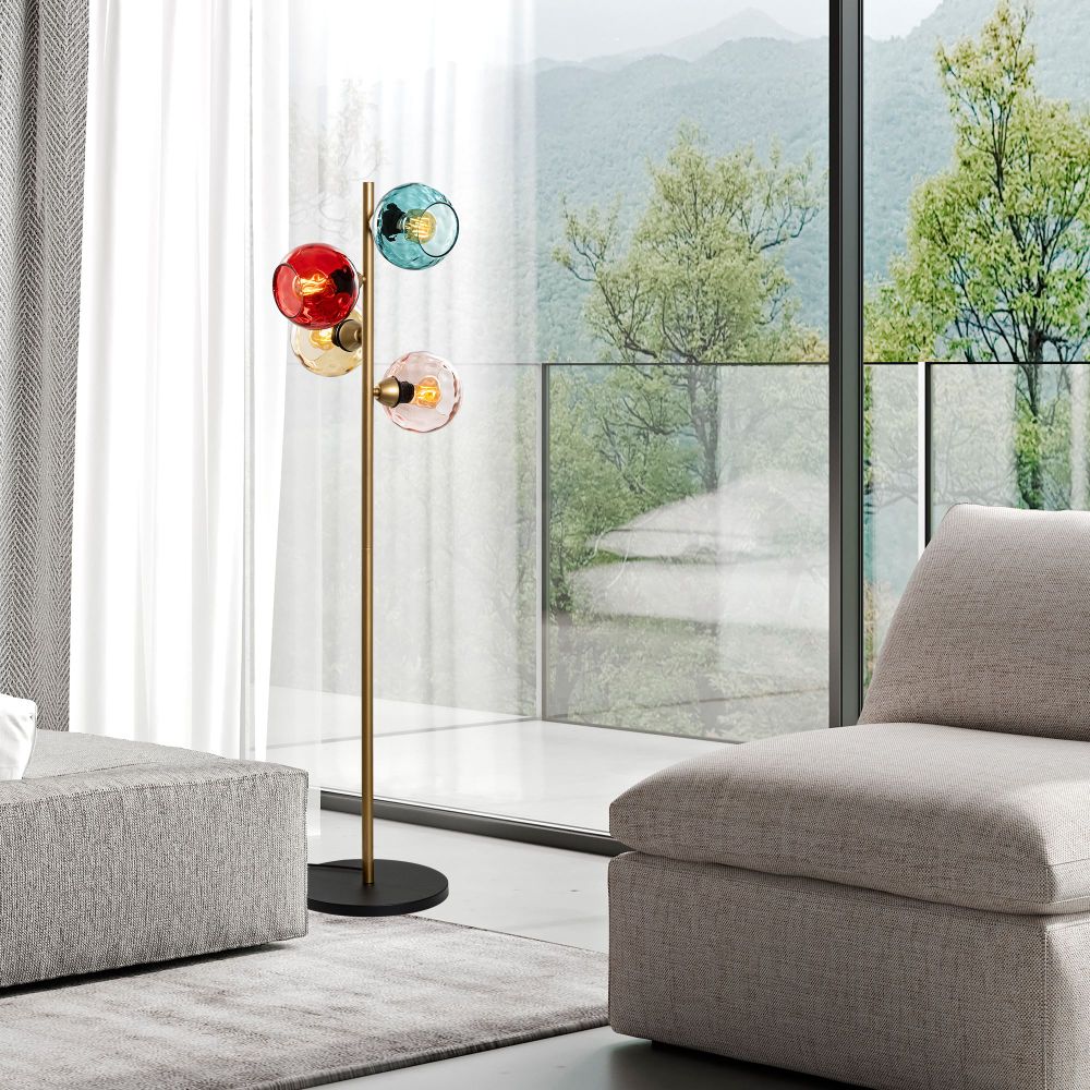 Podna Lampa Benek 15-14546 - Višebojna Zlatna slika 1