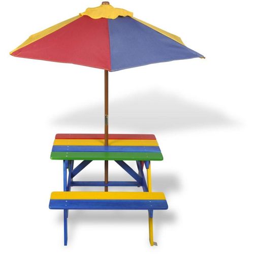 Dječji stol &amp; klupe za piknik sa suncobranom četiri boje slika 6