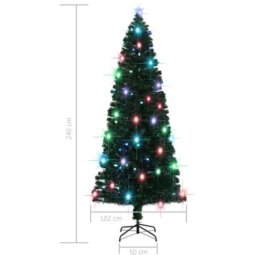 Umjetno božićno drvce sa stalkom LED 240 cm optička vlakna slika 6