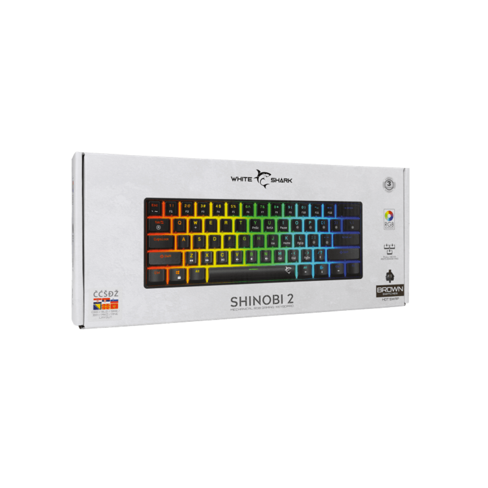 WHITE SHARK Tastatura GK-004132 SHINOBI-2 / HR, smeđi prekidači slika 5