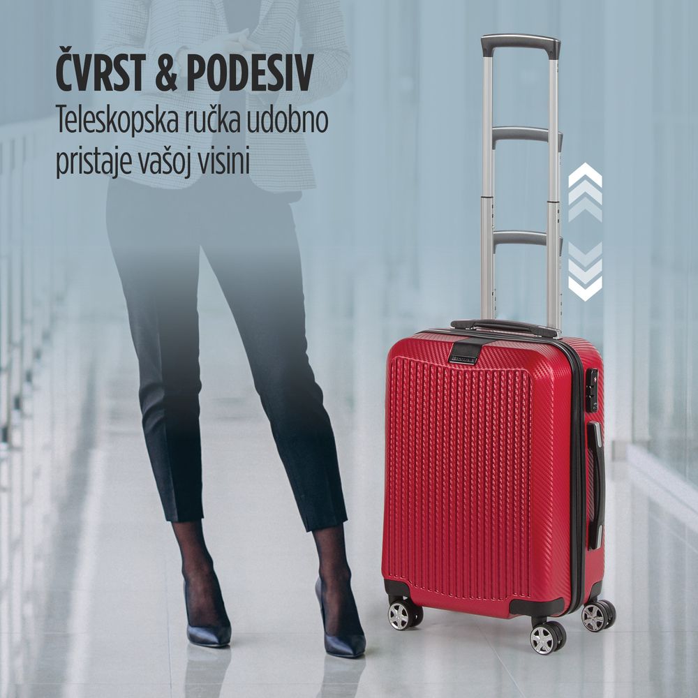 Scandinavia kofer 60 l / 67 cm, Carbon serija, crveni slika 10