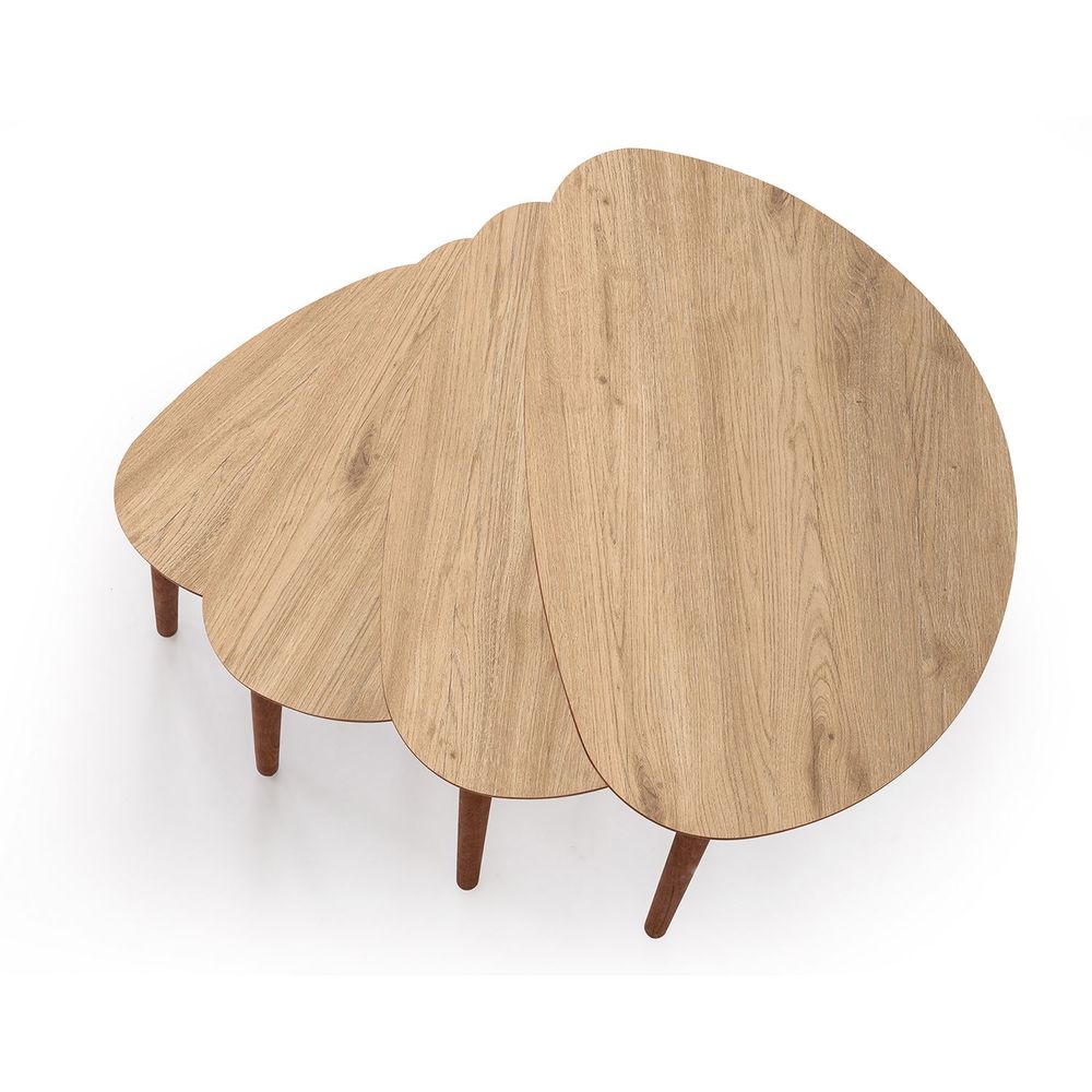 Nesting Table Nora - Set od 4 komada u boji hrasta slika 5