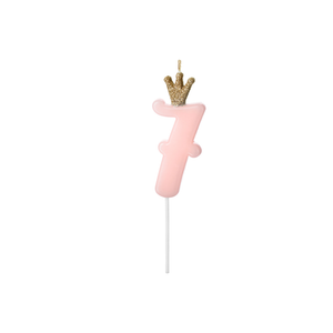 SCU6-7 Svjećica za tortu 7 Pink 9,5cm