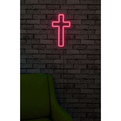 Wallity Ukrasna plastična LED rasvjeta, Cross Sign - Pink slika 9