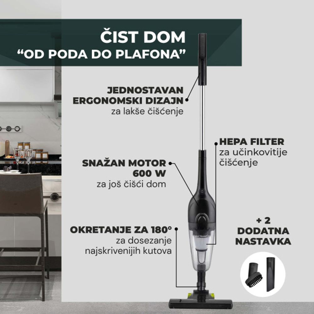 Vitapur uspravni usisivač StormVacuum 2 u 1 - 600 W slika 4