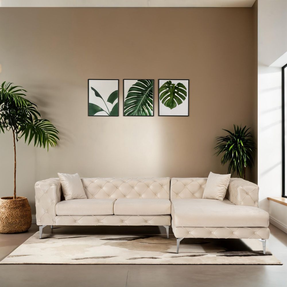 Como Eco Right - Bež Ugaona Sofa slika 1
