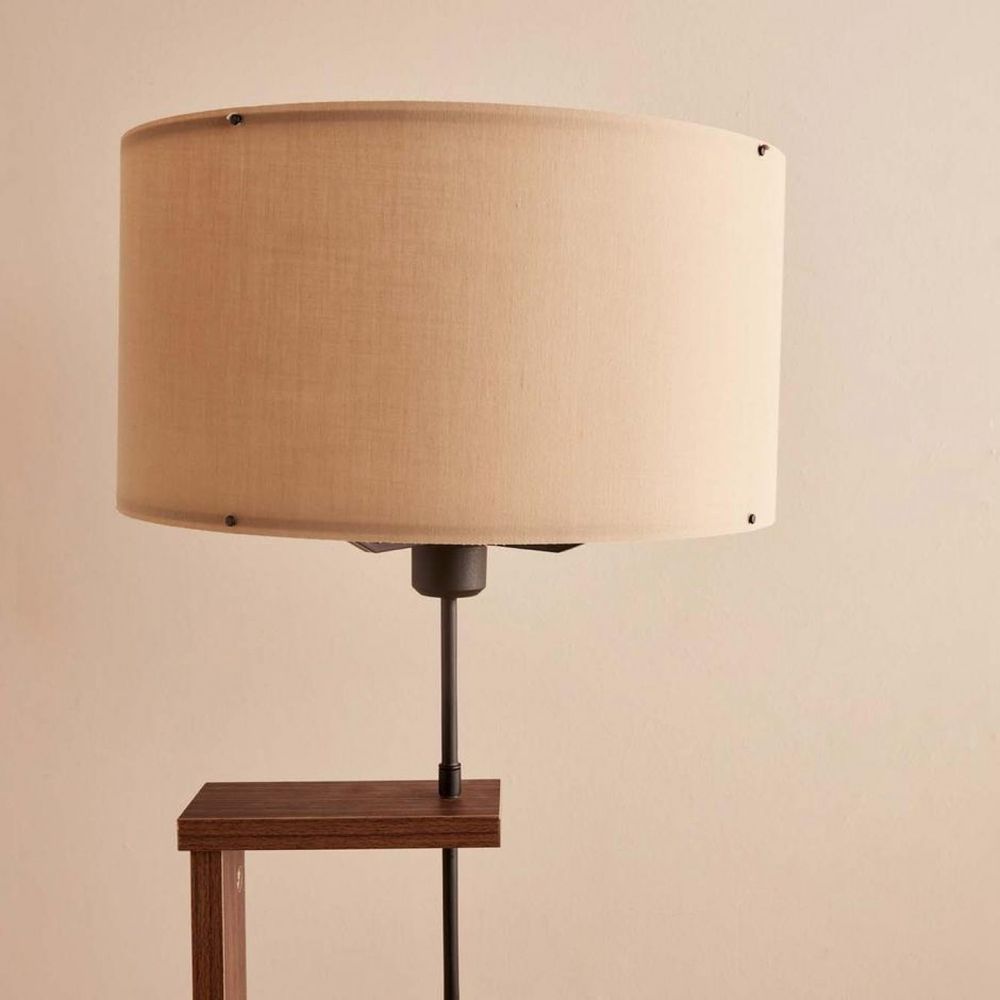 Podna Lampa AYD-3476 - Bež, Braon i Drvena slika 2