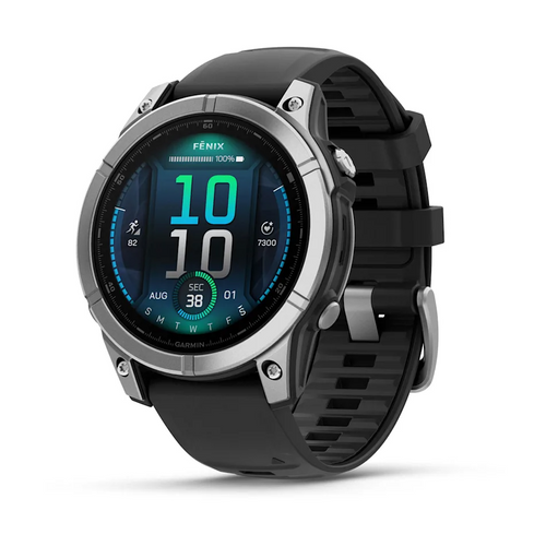 Garmin pametni sat fenix E 47 mm AMOLED Stainless Steel/Black remen slika 1