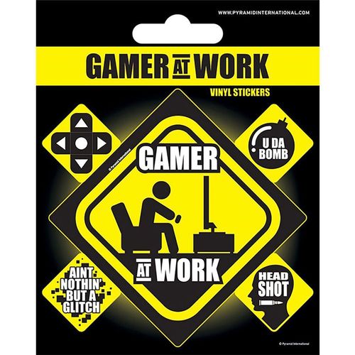 Gamer at Work Vinyl Sticker slika 1