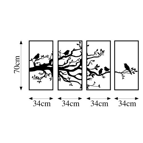 Wallity Metalna zidna dekoracija, Tree Branch And Birds - 269 slika 6