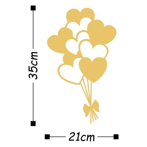 Wallity Metalna zidna dekoracija, Balloons - Gold slika 3