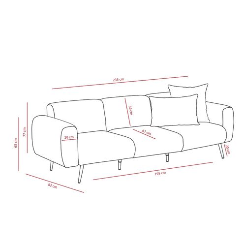 Atelier Del Sofa Trosjed, Side - Light Grey slika 8