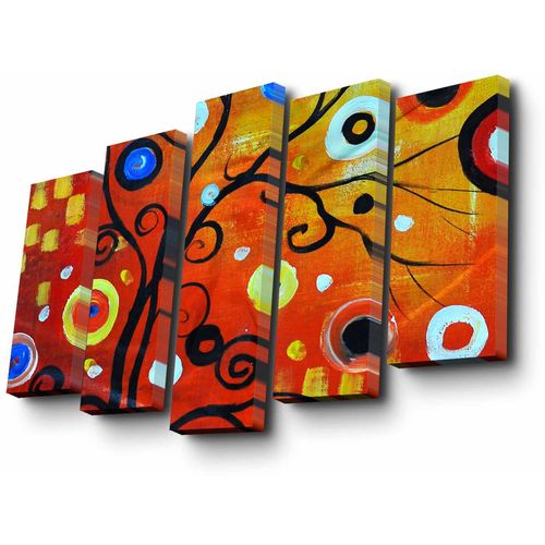 5PUC-008 Multicolor Decorative Canvas Painting (5 Pieces) slika 3