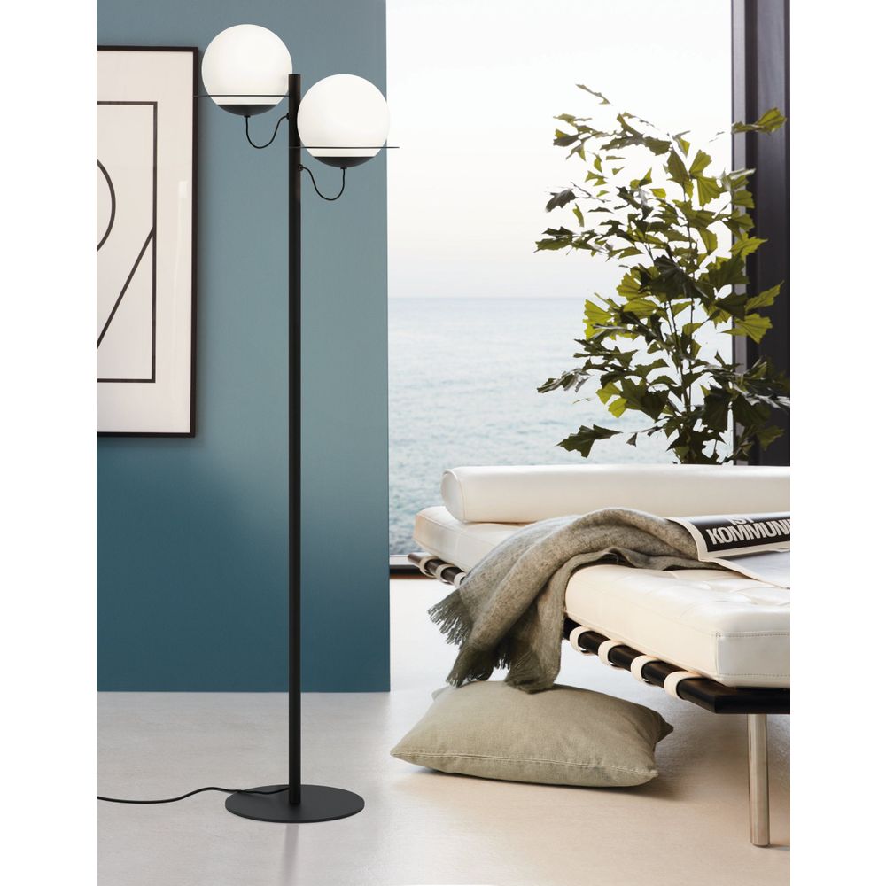 Eglo podna lampa sabalete e27 2x40w crno/bijelo v:1555mm slika 2
