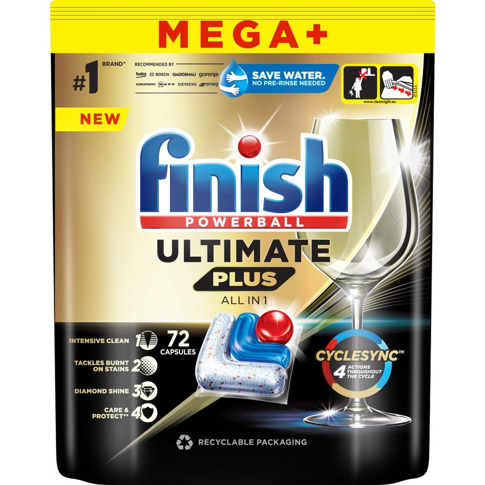 Finish Ultimate Plus All in 1 tablete za mašinsko pranje suđa 72kom slika 1