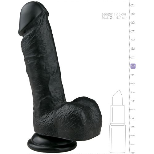 Realističan dildo - 17,5 cm, crni slika 6